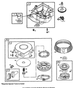 Engine Sump And Starter (Models 933r And 933e) Diagram and Parts List for 933E 12AE751100-Cut Cub Cadet Lawn Mower